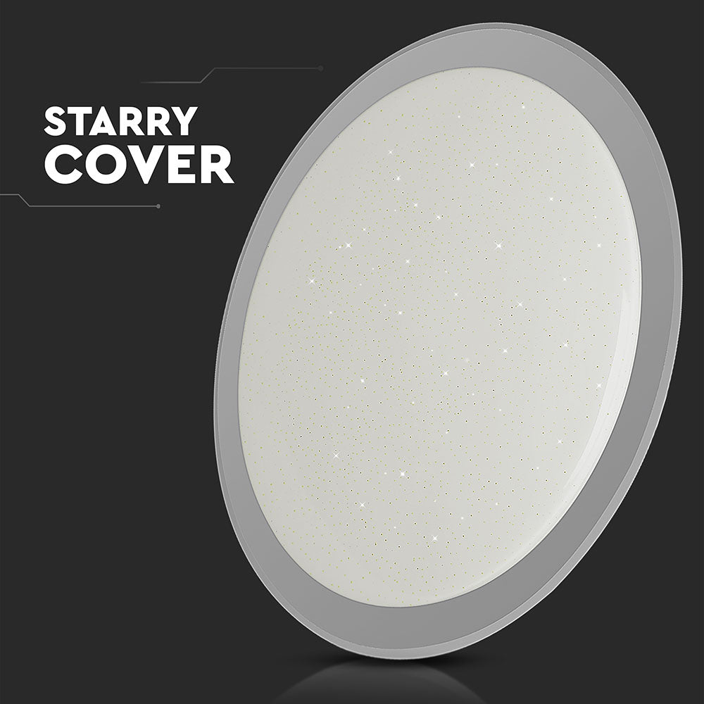36W/72W/36W Dekoracyjny plafon LED / Barwa: 3w1 / Ściemniany / Klosz z efektem gwiazdki
