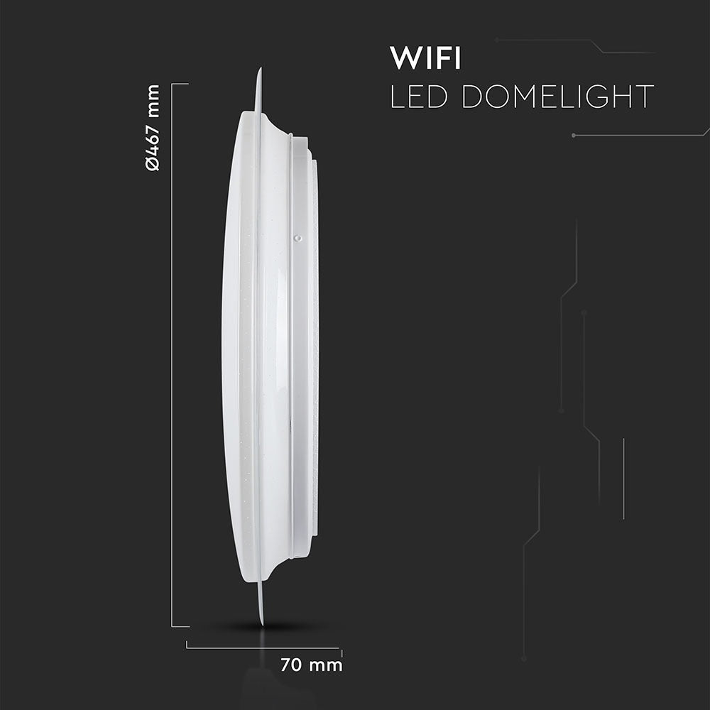 40W Plafon LED WIFI / Klosz: efekt gwiazdki / Barwa: 3w1 / Kompatybilna z Amazon Alexa i Google Home
