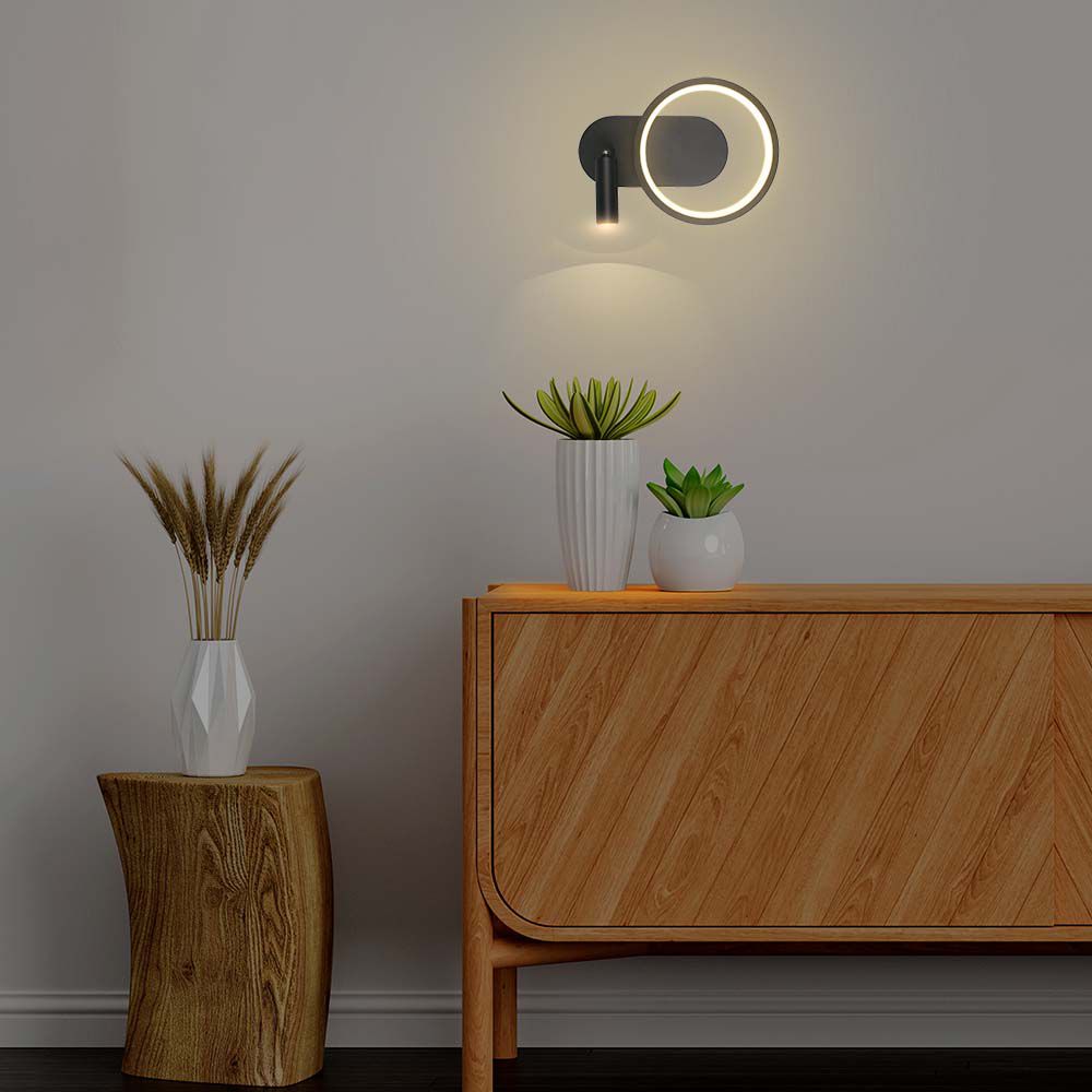14W Metalowa lampa LED z kloszem L250xW100xH180MM 4000K / Obudowa: Czarna
