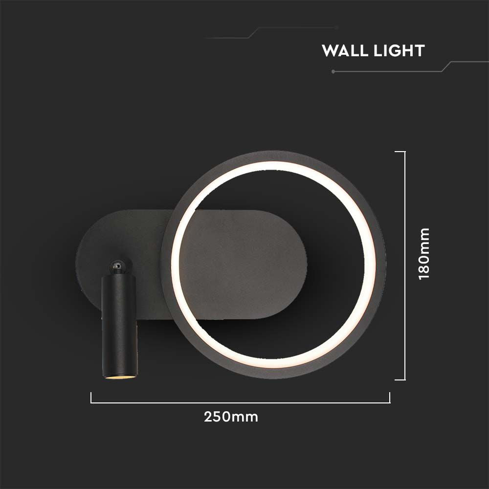 14W Kinkiet LED / Barwa: 3000K / Obudowa: Czarna