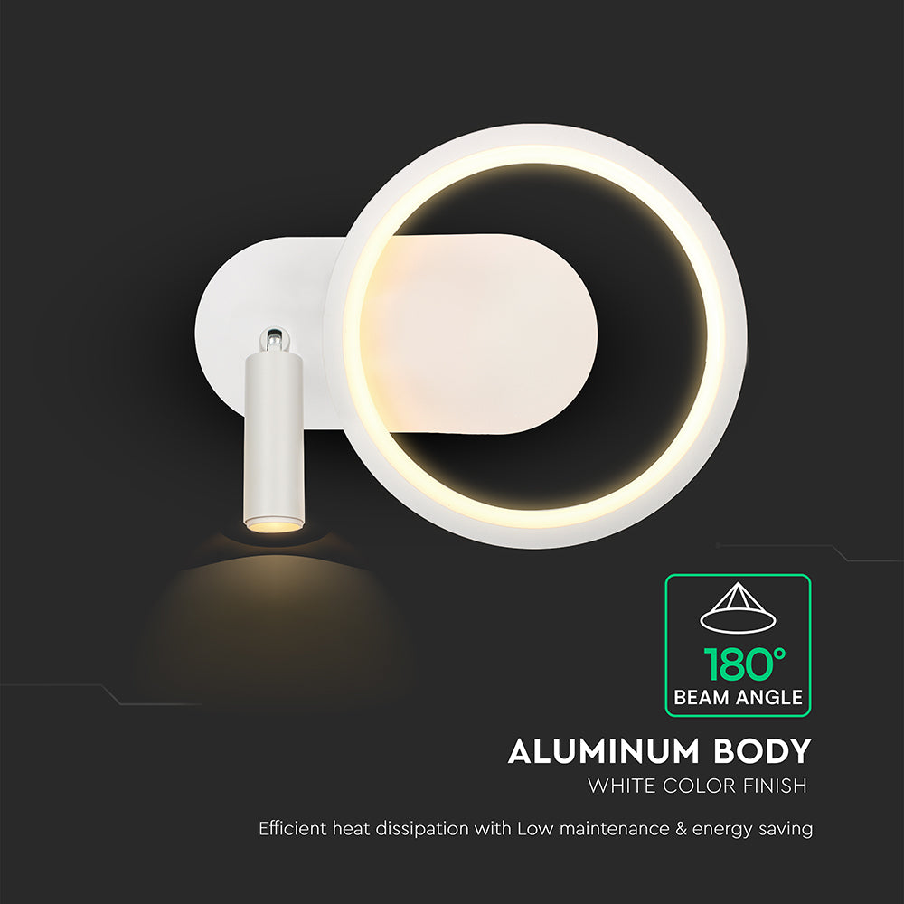 14W Metalowa lampa LED z kloszem L250xW100xH180MM 4000K / Obudowa: Biała