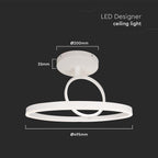 38W Sufitowa lampa LED / Wymiary:500x200mm / Barwa: 4000K / Obudowa: Biała