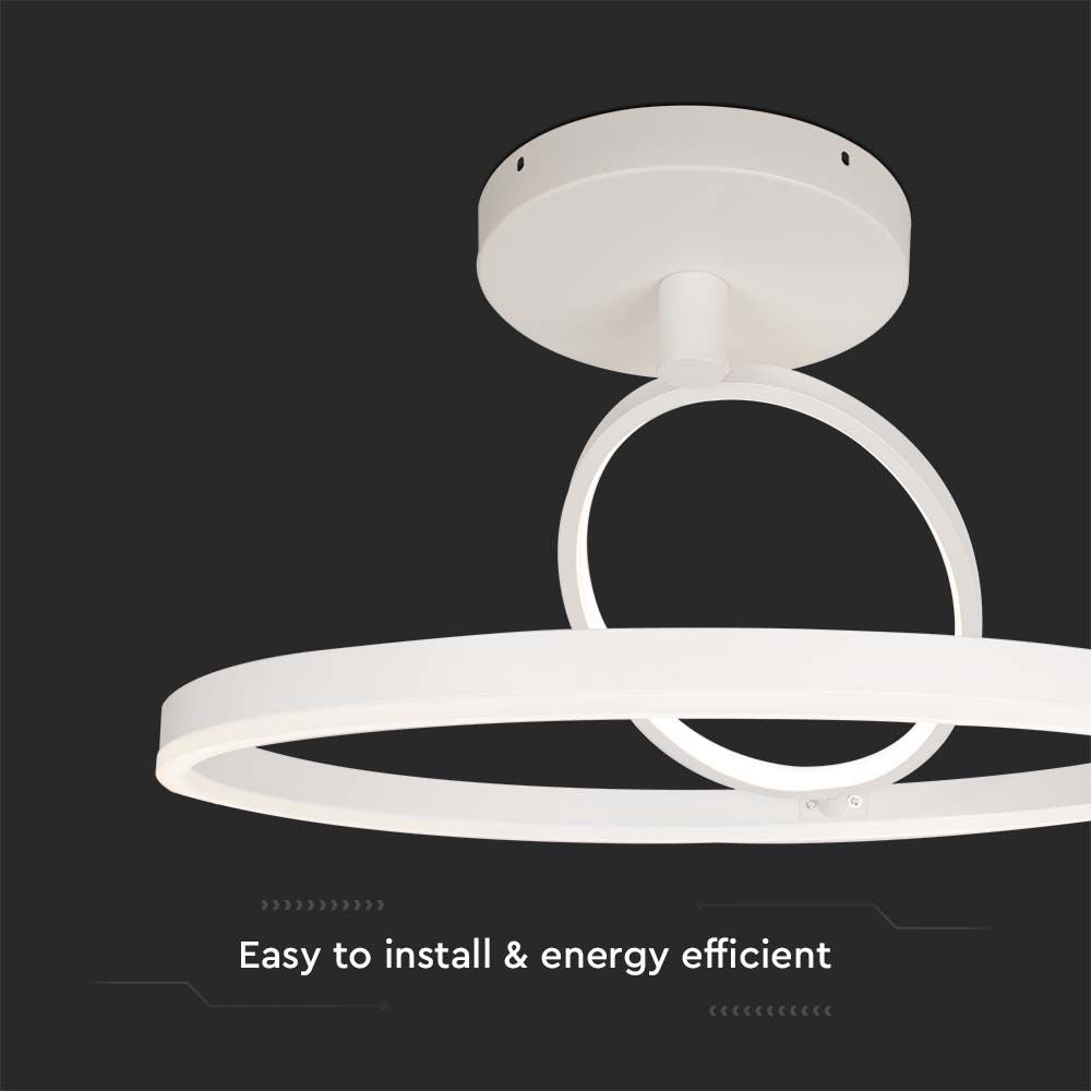 38W Sufitowa lampa LED / Wymiary:500x200mm / Barwa: 4000K / Obudowa: Biała