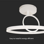 38W Sufitowa lampa LED / Wymiary:500x200mm / Barwa: 4000K / Obudowa: Biała