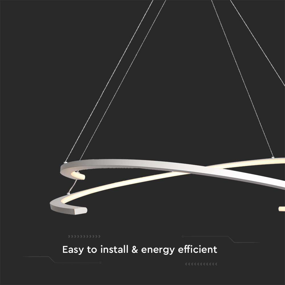 48W Sufitowa lampa LED / Wymiary:800x1200mm / Barwa: 3000K / Obudowa: Biała / Ściemniana