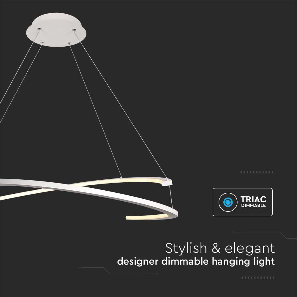 48W Sufitowa lampa LED / Wymiary:800x1200mm / Barwa: 3000K / Obudowa: Biała / Ściemniana