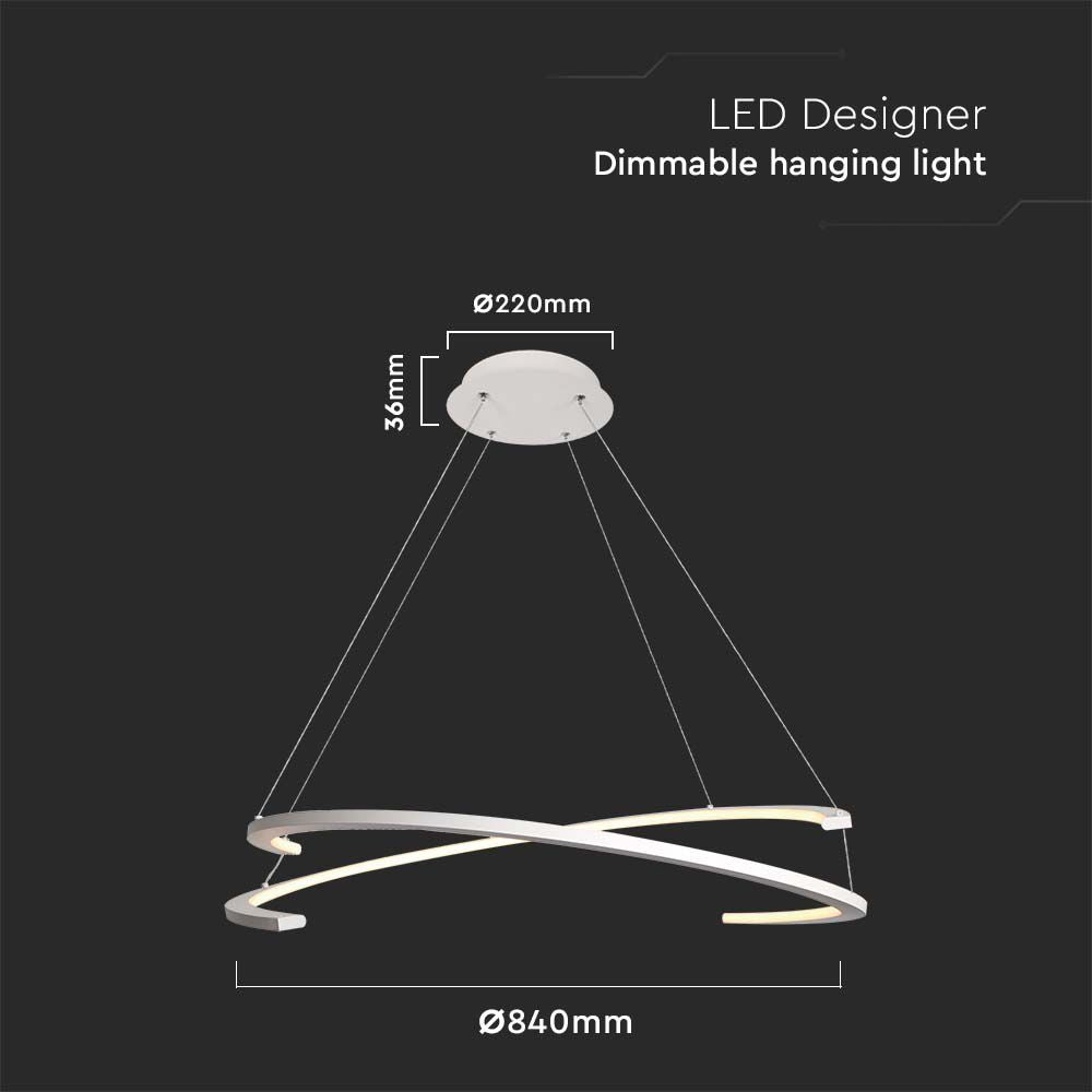 48W Sufitowa lampa LED / Wymiary:800x1200mm / Barwa: 4000K / Obudowa: Biała / Ściemniana