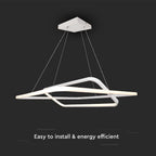 48W Metalowa lampa wisząca LED (600*600*H1200mm) / Barwa: 3000K / Obudowa: Biała TRIAC / Ściemniana /