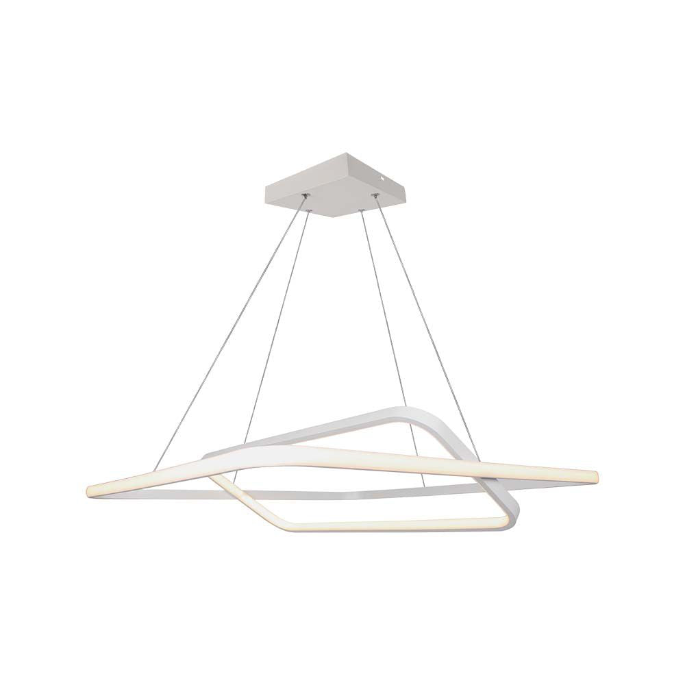 48W Metalowa lampa wisząca LED (600*600*H1200mm) / Barwa: 3000K / Obudowa: Biała TRIAC / Ściemniana /