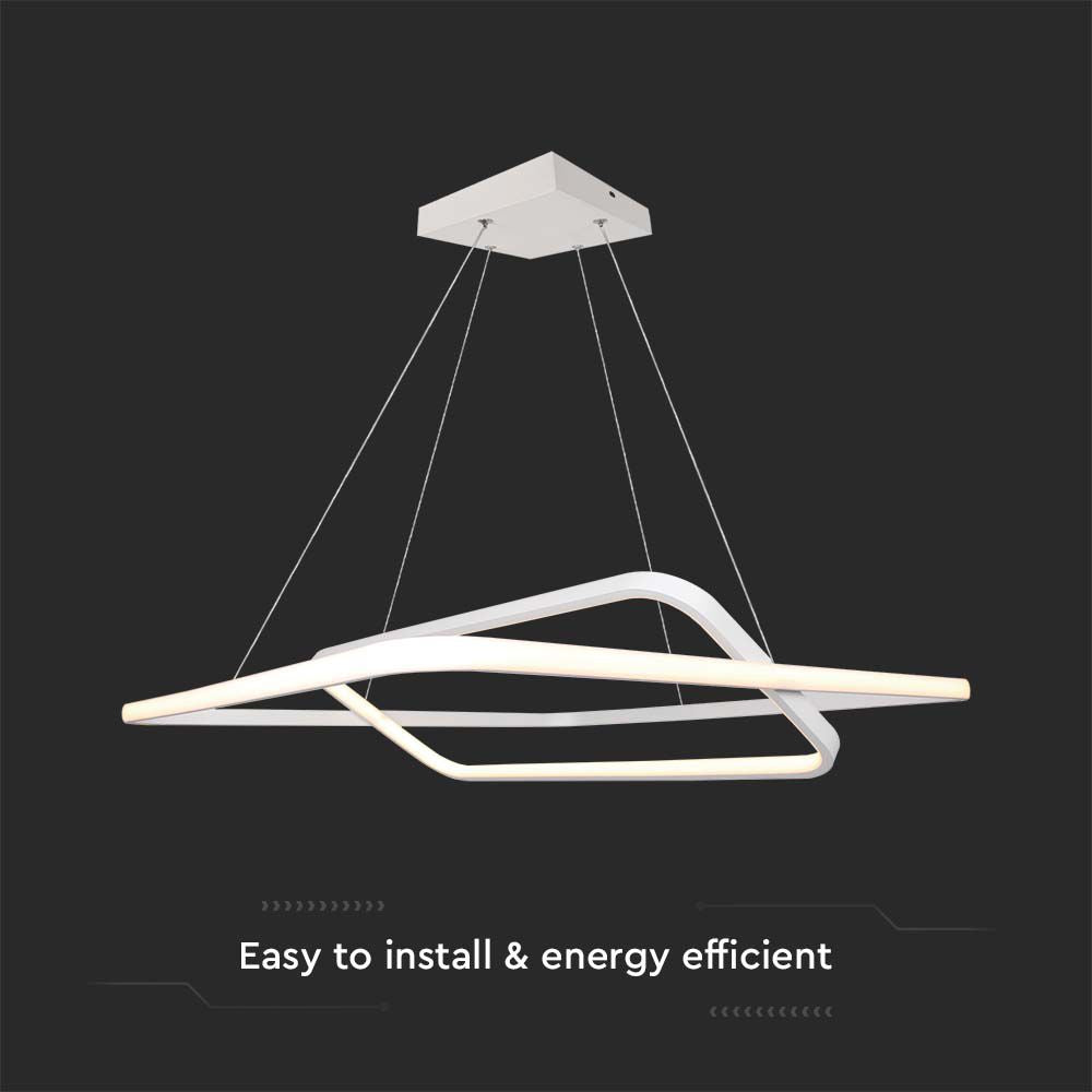 50W Metalowa lampa wisząca LED 600x600xH1200MM 4000K / Obudowa: Biała TRIAC / Ściemniana /