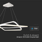 50W Metalowa lampa wisząca LED 600x600xH1200MM 4000K / Obudowa: Biała TRIAC / Ściemniana /