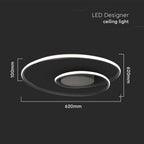 48W Sufitowa lampa LED / Wymiary:600x50mm / Barwa: 4000K / Obudowa: Czarna / Ściemniana