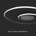 48W Sufitowa lampa LED / Wymiary:600x50mm / Barwa: 4000K / Obudowa: Czarna / Ściemniana