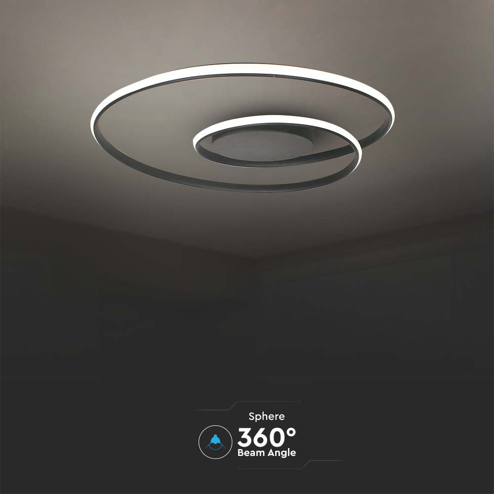 48W Sufitowa lampa LED / Wymiary:600x50mm / Barwa: 4000K / Obudowa: Czarna / Ściemniana