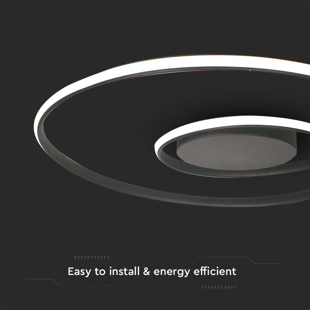 48W Sufitowa lampa LED / Wymiary:600x50mm / Barwa: 3000K / Obudowa: Czarna / Ściemniana