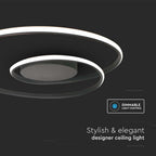 48W Sufitowa lampa LED / Wymiary:600x50mm / Barwa: 3000K / Obudowa: Czarna / Ściemniana