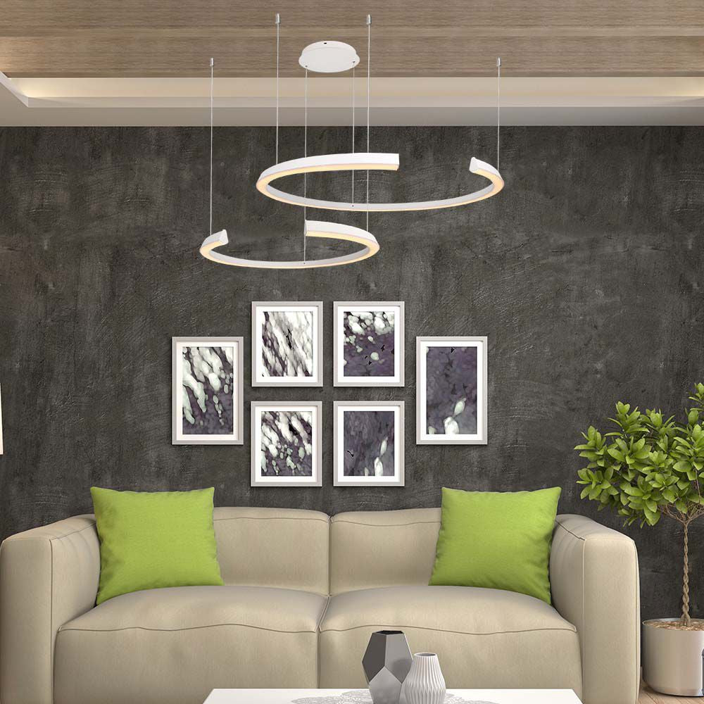 48W Sufitowa lampa LED / Wymiary:1100x800x1200mm / Barwa: 4000K / Obudowa: Biała / Ściemniana