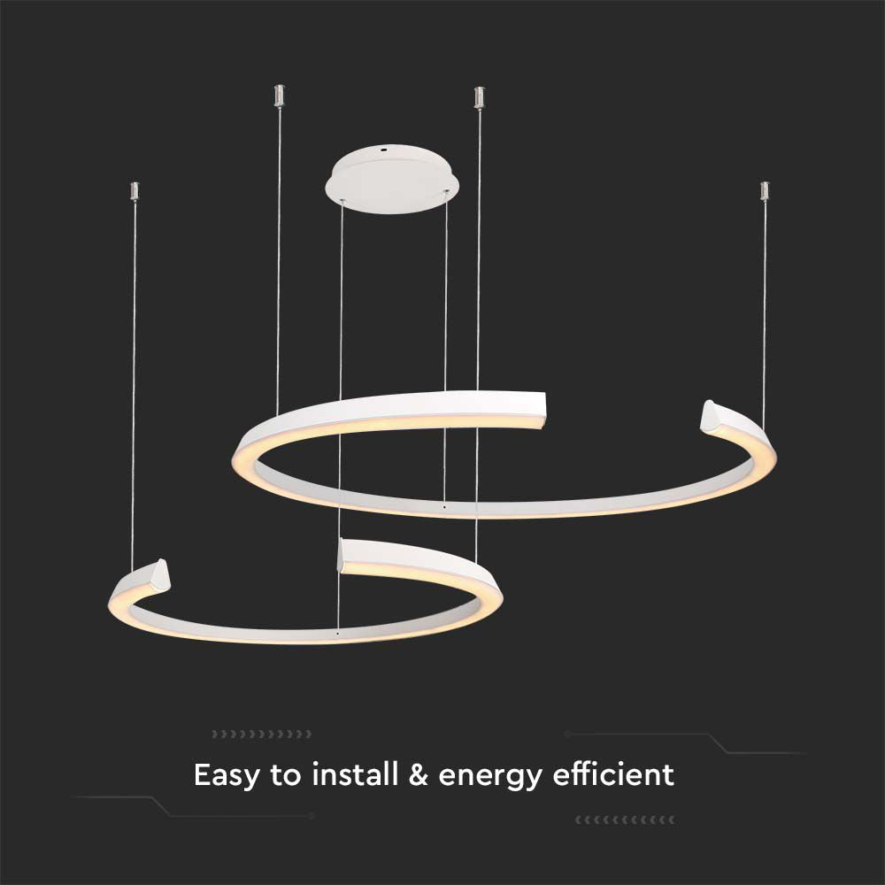 48W Sufitowa lampa LED / Wymiary:1100x800x1200mm / Barwa: 4000K / Obudowa: Biała / Ściemniana