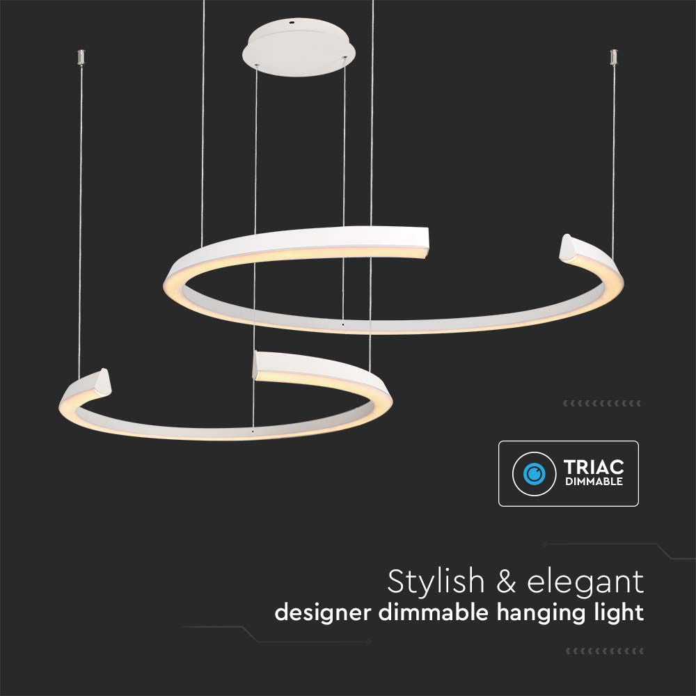 48W Sufitowa lampa LED / Wymiary:1100x800x1200mm / Barwa: 4000K / Obudowa: Biała / Ściemniana