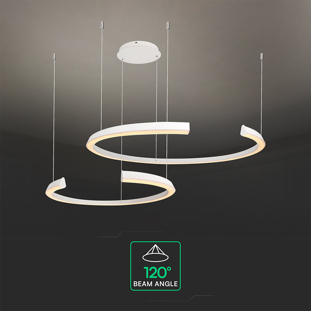 48W Sufitowa lampa LED / Wymiary:1100x800x1200mm / Barwa: 3000K / Obudowa: Biała / Ściemniana
