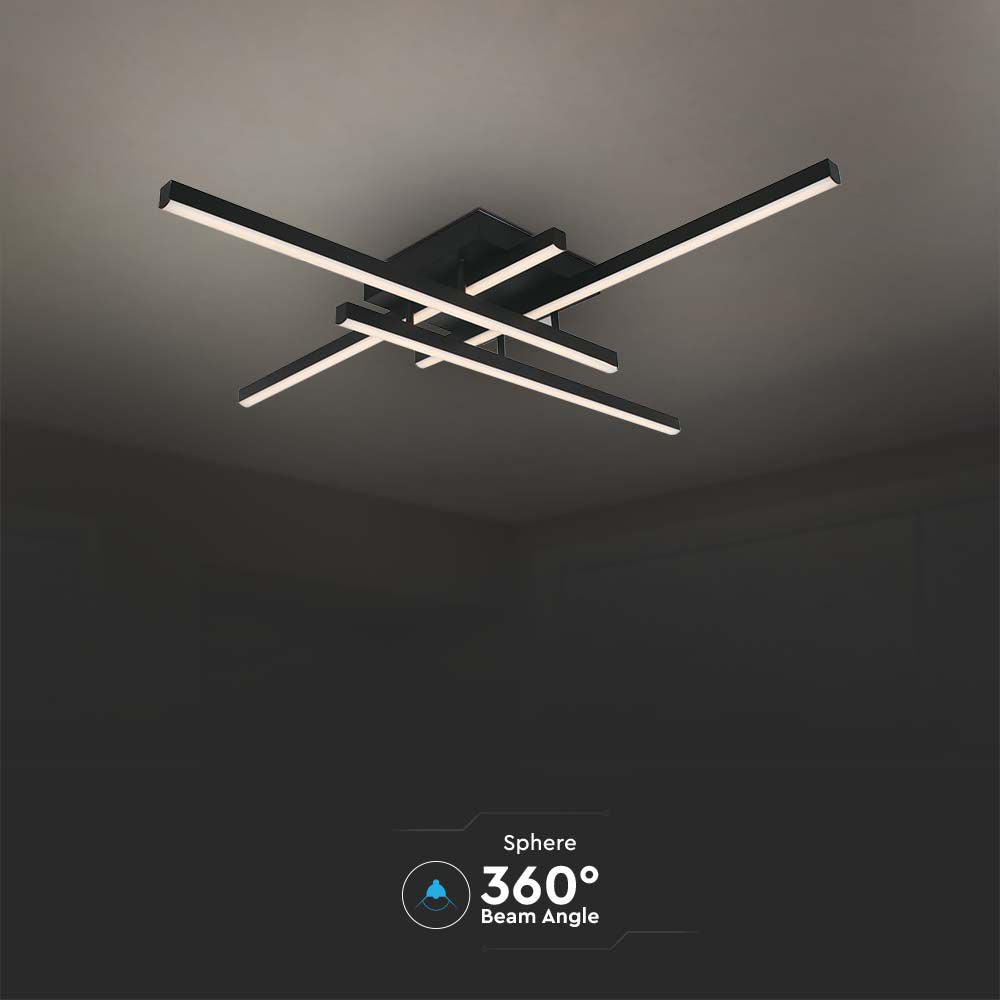 38W Sufitowa lampa LED / Wymiary:850x850x105mm / Barwa: 3000K / Obudowa: Czarna /