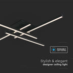 38W Sufitowa lampa LED / Wymiary:850x850x105mm / Barwa: 4000K / Obudowa: Czarna /