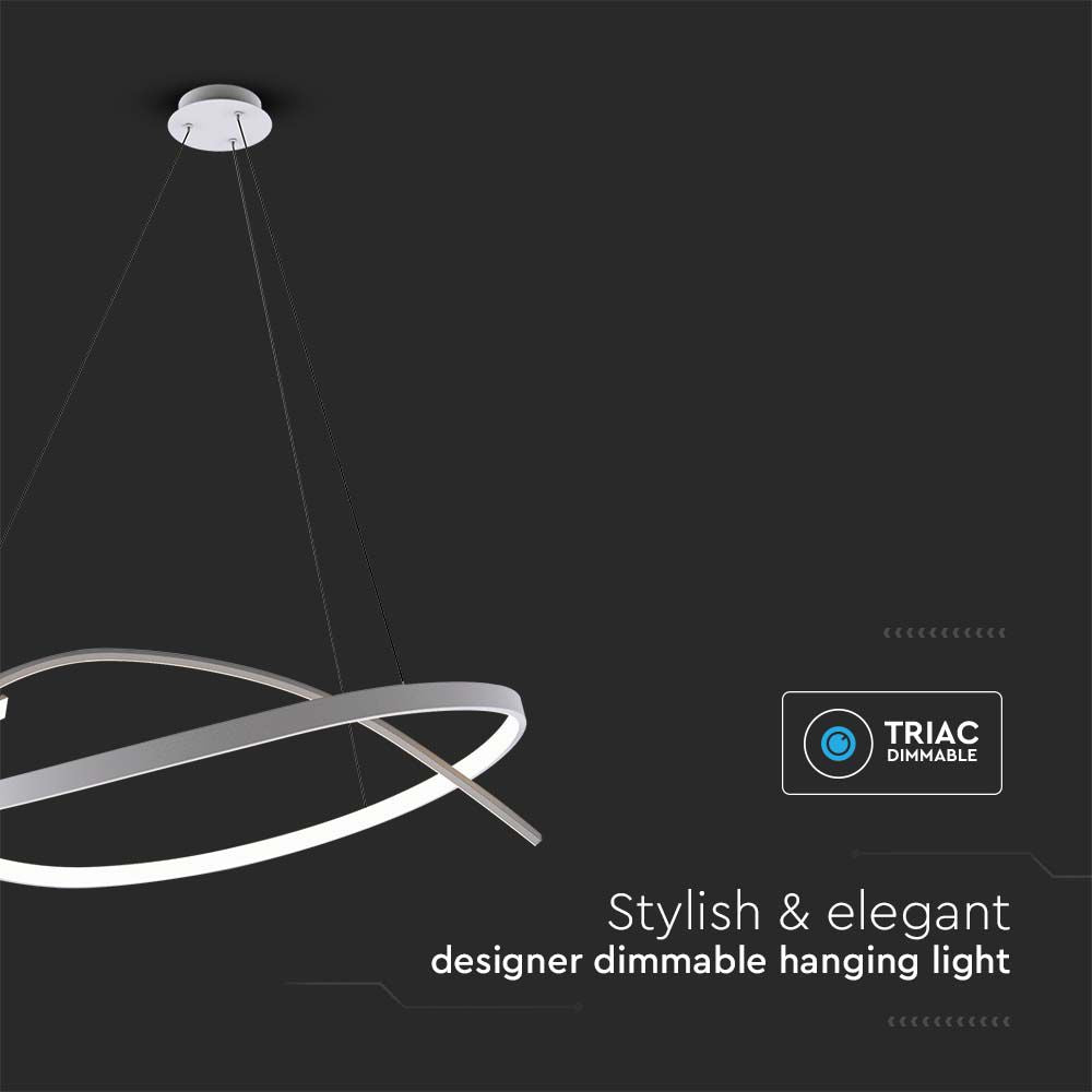 48W Sufitowa lampa LED / Wymiary:800x1200mm / Barwa: 3000K / Obudowa: Biała / Ściemniana