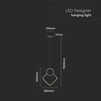 12W Metalowa lampa wisząca LED L280xH1800MM 3000K / Obudowa: Czarna