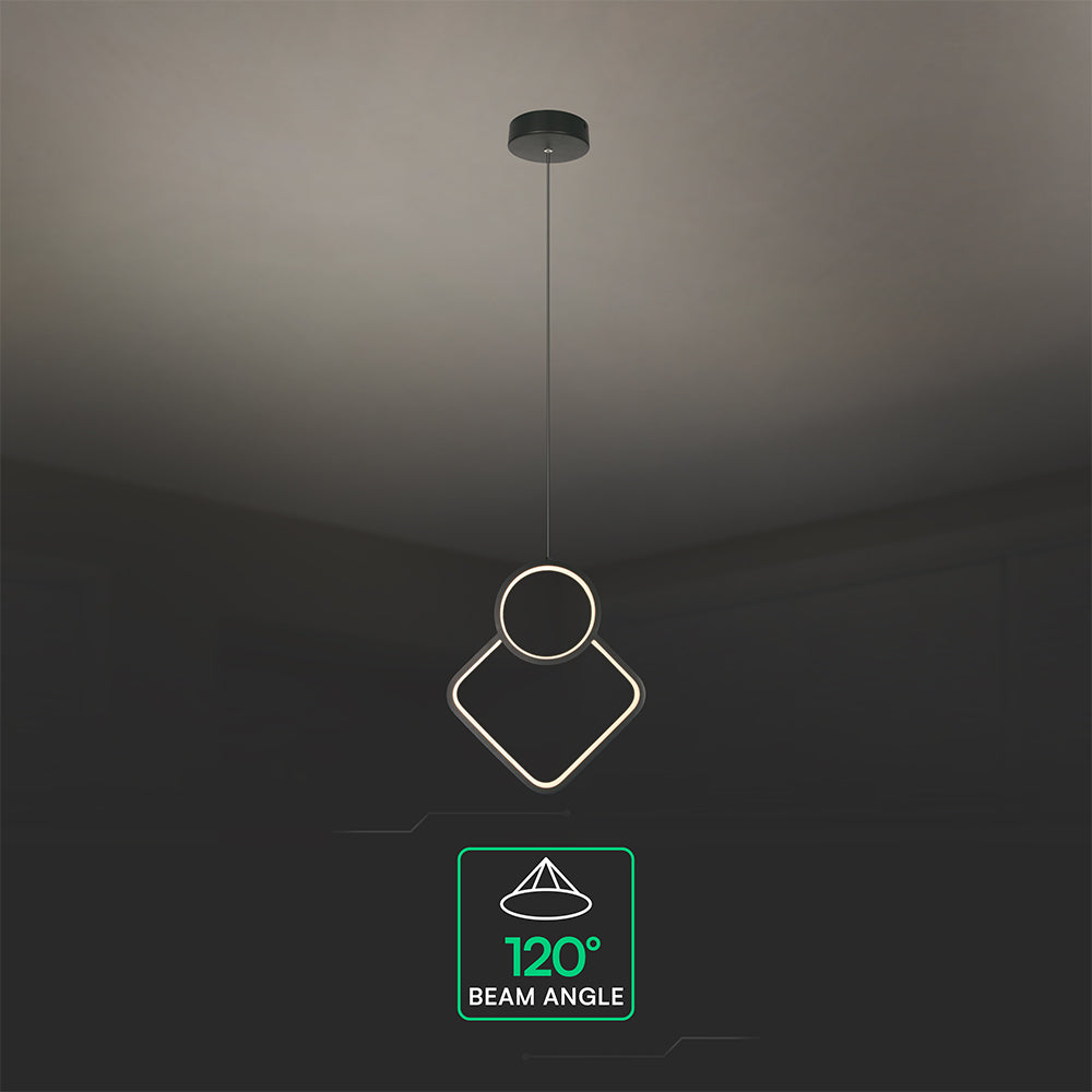 12W Metalowa lampa wisząca LED L280xH1800MM 3000K / Obudowa: Czarna