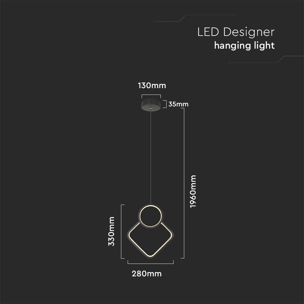 12W Sufitowa lampa LED / Wymiary:280x1800mm / Barwa: 4000K / Obudowa: Czarna /