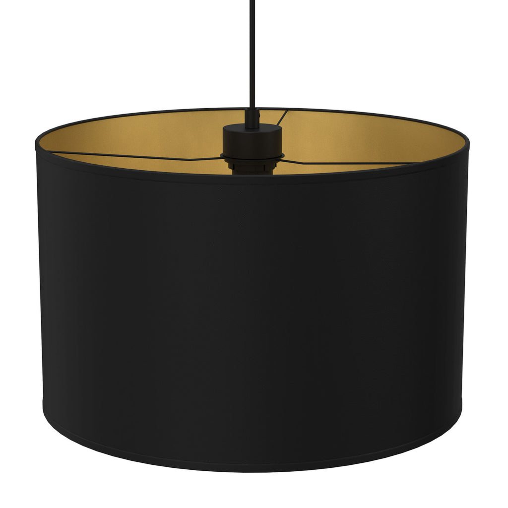 żyrandol Arden black, cylinder shade dia 400, h 250 black/gold 1xE27