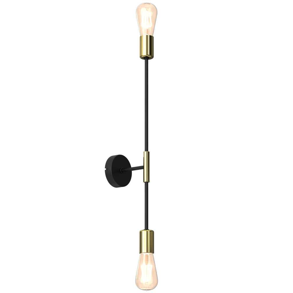 kinkiet Flame black/gold 2xE27