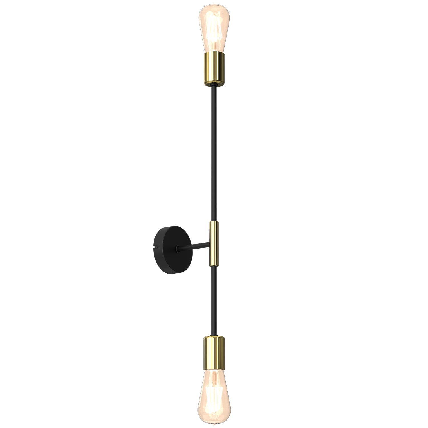 kinkiet Flame black/gold 2xE27