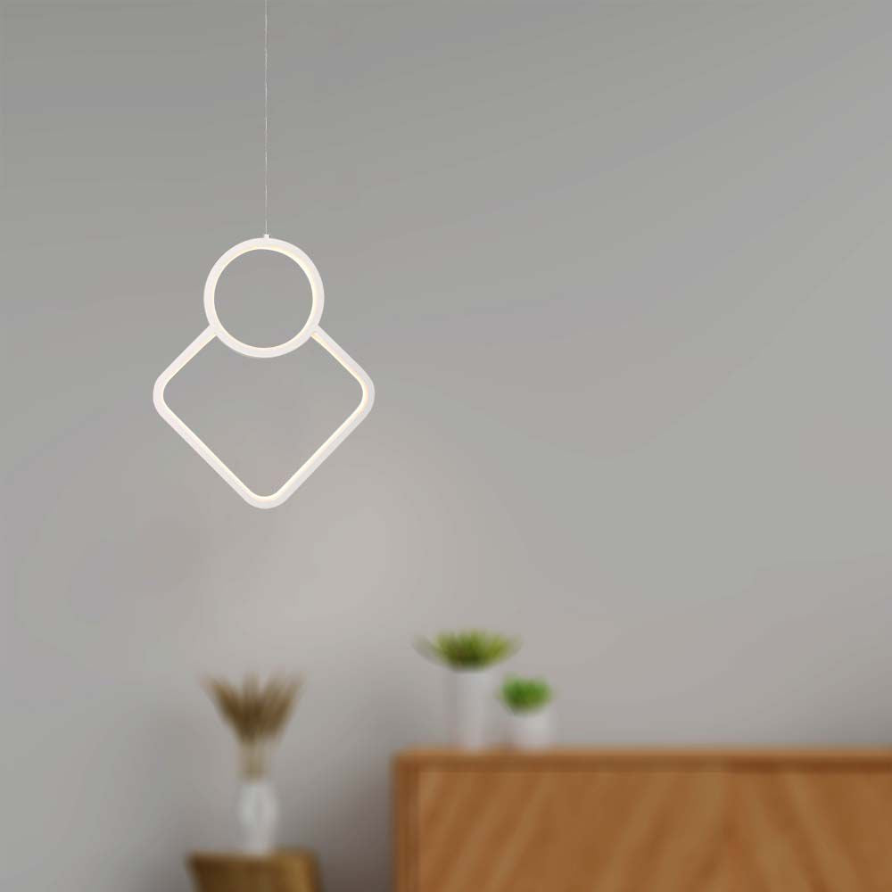 12W Metalowa lampa wisząca LED L280xH1800MM 3000K / Obudowa: Biała