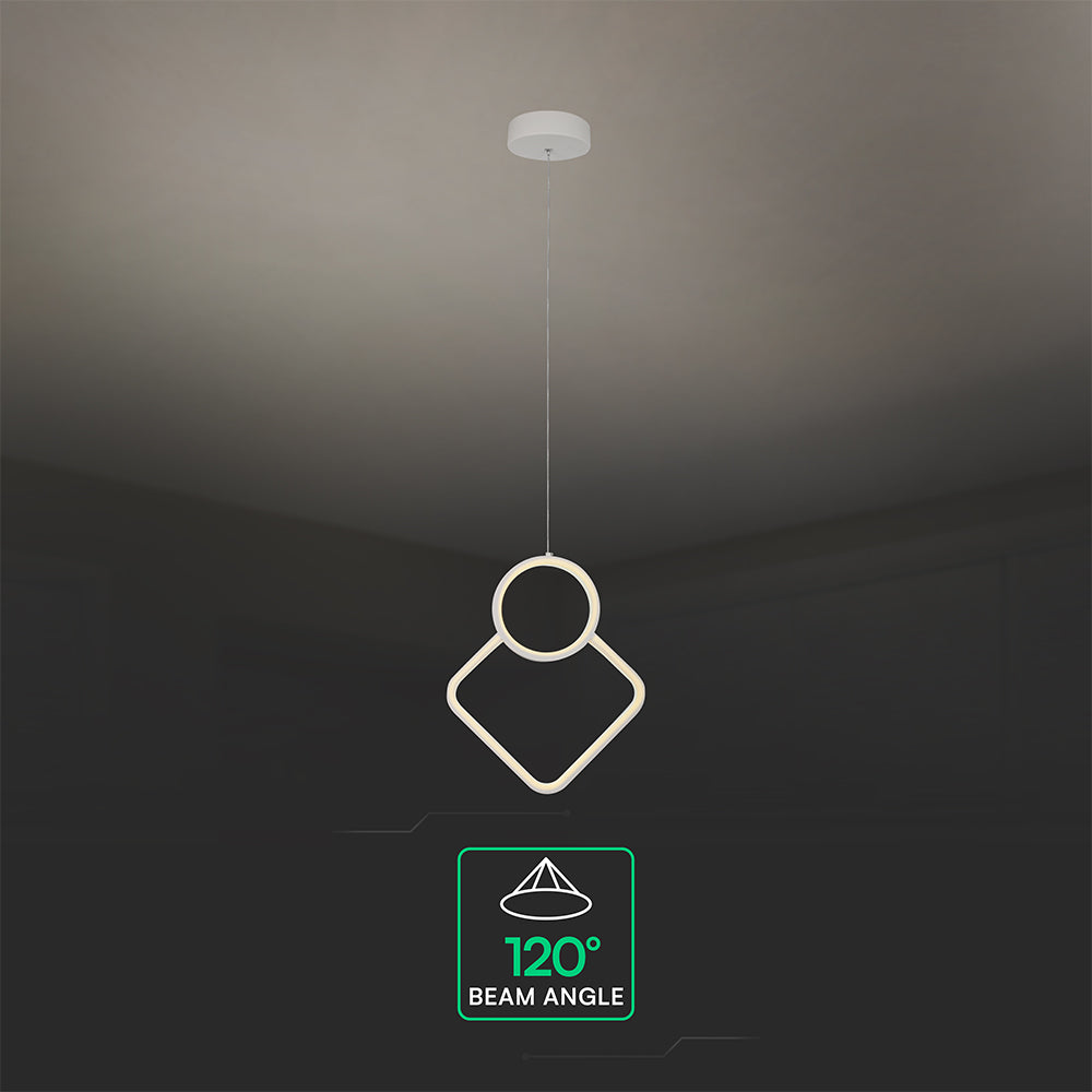 12W Metalowa lampa wisząca LED L280xH1800MM 3000K / Obudowa: Biała
