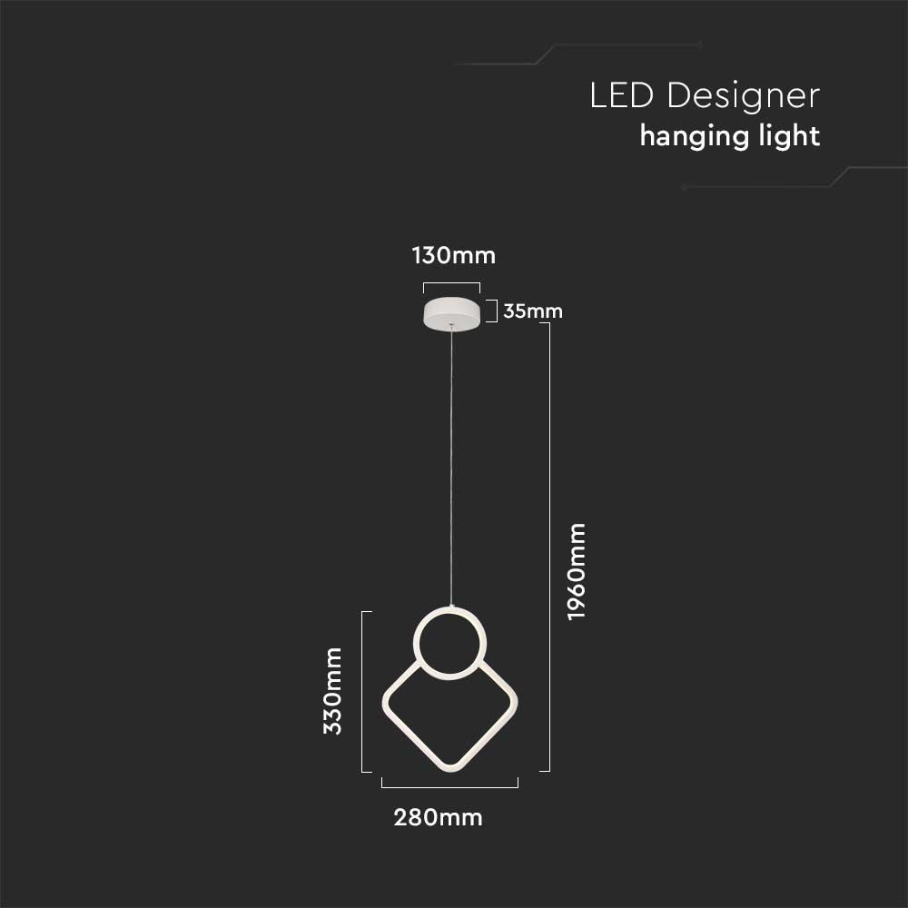 12W Sufitowa lampa LED / Wymiary:280x1800mm / Barwa: 4000K / Obudowa: Biała /
