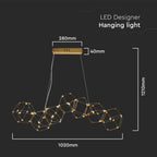 28W Dekoracyjna lampa wisząca LED ( L94.5*W32.5*H120CM) / Barwa: 3000K / Obudowa: Złota