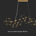 28W Dekoracyjna lampa wisząca LED ( L94.5*W32.5*H120CM) / Barwa: 3000K / Obudowa: Złota
