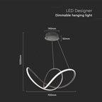 50W Dekoracyjna lampa wisząca LED D:70xH120CM 3000K / Obudowa: Czarna
