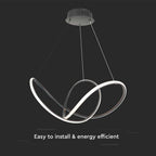 50W Dekoracyjna lampa wisząca LED D:70xH120CM 3000K / Obudowa: Czarna