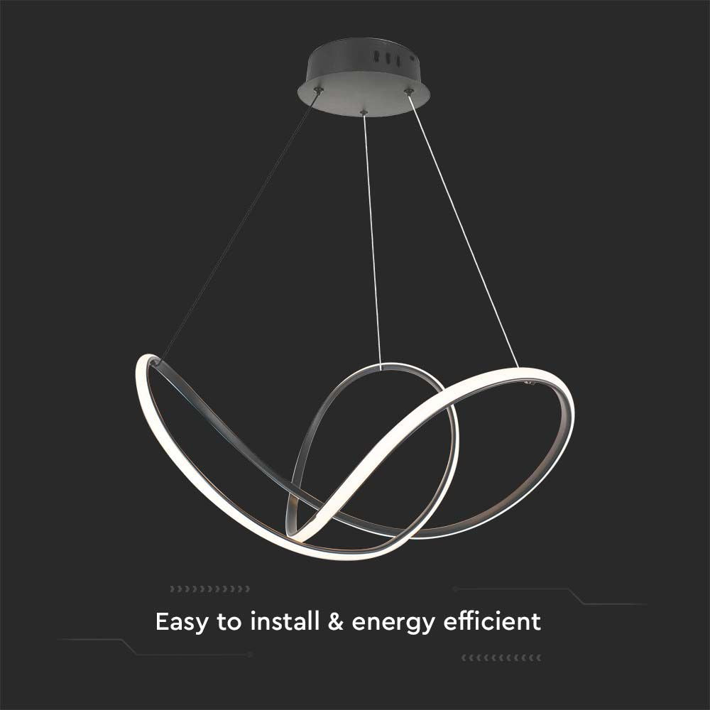 50W Dekoracyjna lampa wisząca LED D:70xH120CM 3000K / Obudowa: Czarna