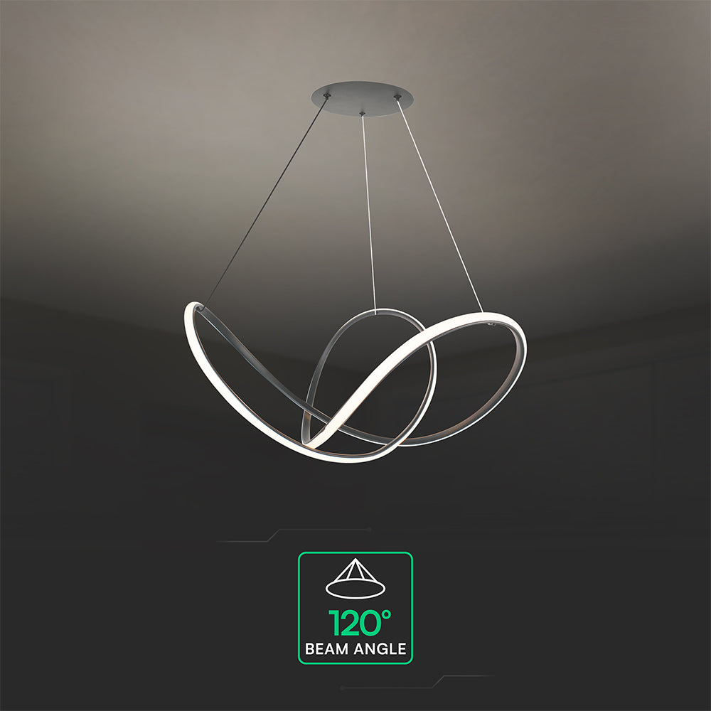 50W Dekoracyjna lampa wisząca LED D:70xH120CM 3000K / Obudowa: Czarna
