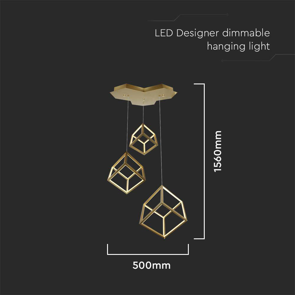 46W Dekoracyjna lampa wisząca LED L56*W48.5*156CM / Barwa: 3000K / Obudowa: Złota