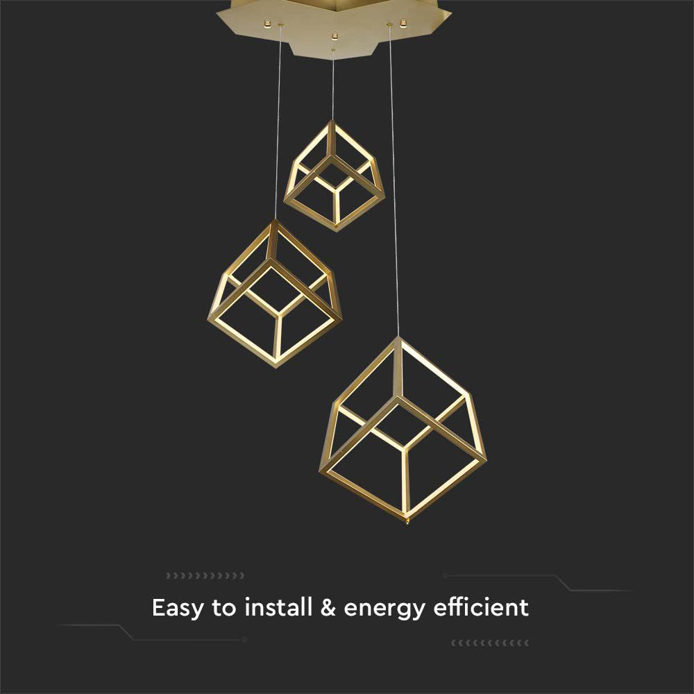 46W Dekoracyjna lampa wisząca LED L56*W48.5*156CM / Barwa: 3000K / Obudowa: Złota