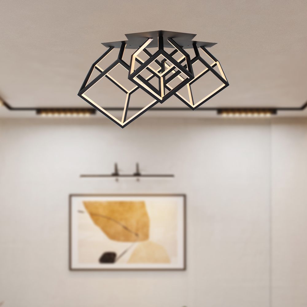 46W Dekoracyjna lampa LED ( L64*W35.9*H41CM) / Barwa: 3000K / Obudowa: Czarna