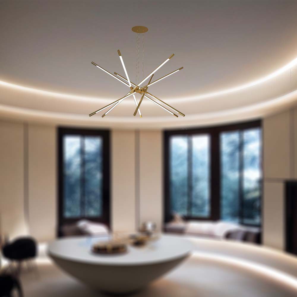 50W Dekoracyjna lampa wisząca LED D:85xH31xH120CM 3000K / Obudowa: Złota