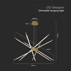 50W Dekoracyjna lampa wisząca LED D:85xH31xH120CM 3000K / Obudowa: Złota