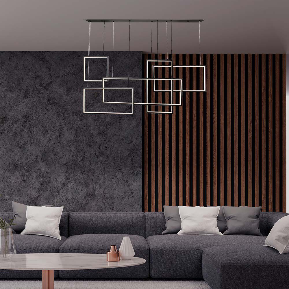 50W Dekoracyjna lampa wisząca LED L120xH50xH160CM 3000K / Obudowa: Czarna