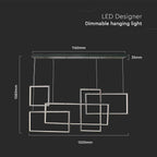 50W Dekoracyjna lampa wisząca LED L120xH50xH160CM 3000K / Obudowa: Czarna