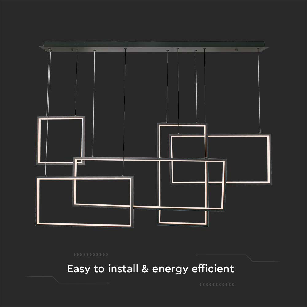 50W Dekoracyjna lampa wisząca LED L120xH50xH160CM 3000K / Obudowa: Czarna